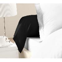 Linge De Lit LOVELY HOME Lot de 2 Taies de Traversin 100% coton 85x185 cm noir