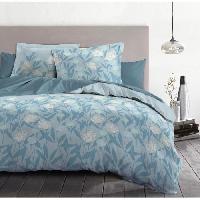 Linge De Lit Parure de couette HOME LINGE PASSION Tempete Florale - 3 Pcs - 240 x 260 - 100% Coton 57 Fils - Bleu