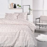 Linge De Lit Parure de lit 2 personnes -TODAY - 240x200 cm - 100% Coton - Beige et Blanc