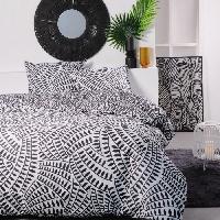 Linge De Lit Parure de lit 2 personnes -TODAY - 240x200 cm - 100% Coton - Noir et Blanc