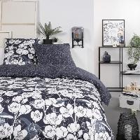 Linge De Lit Parure de lit Mawira - 2 personnes - 260 x 240 cm - 100% coton - Bleu marine Motif Floral - TODAY