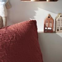 Linge De Lit Parure de lit - TODAY - 123670 - 2 personnes - 240x220cm - Gaze de coton unie - Terracotta