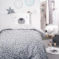 Linge De Lit Parure de lit TODAY - housse de couette 140x200 + 2 taies d'oreiller 63x63 - 1 personne - FUNNY2.6 - Gris