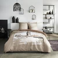 Linge De Lit Parure de lit - TODAY - JAVA - 2 personnes - 240x220 cm - Coton - Imprimé London - Beige