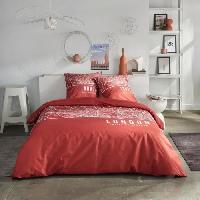 Linge De Lit Parure de lit - TODAY - JAVA - 2 personnes - 240x220 cm - Coton - Imprimé London - Rouge