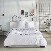 Linge De Lit Parure de lit - TODAY - JAVA - 2 personnes - 240x220 cm - Coton - Imprimé Paris - Blanc