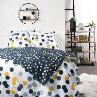 Linge De Lit Parure de lit - TODAY - Sunshine - 2 personnes - 260x240cm - Coton - Imprimé pois colorés