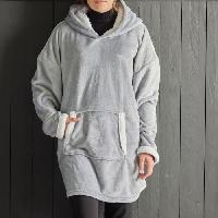 Linge De Lit Sweat plaid polaire - TODAY - Manches longues et poche - 70 x 87 cm - Gris