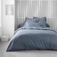 Linge De Lit Taie d'oreiller TODAY Essential - 63 x 63+5 cm - 100% Coton uni - Denim