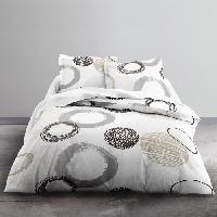 Linge De Lit TODAY Parure de lit Coton 2 personnes - 200x200 cm - Imprimé Blanc Axel