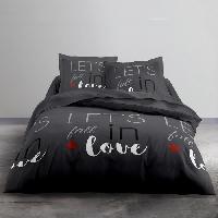 Linge De Lit TODAY Parure de lit Coton Love - 2 personnes - 240 x 260 cm - Imprimé Gris