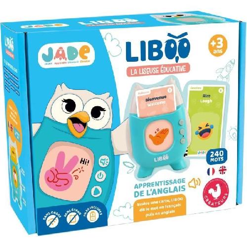 Jeu D'apprentissage Liseuse Liboo - JADE - Français - Anglais - 240 Mots - Jeu Educatif - Piles Incluses - Vocabulaire - Apprentissage - Design Français