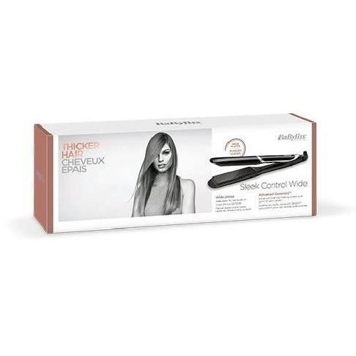 Lisseur - Pince - Fer A Lisser Lisseur - BaByliss - ST397E Sleek Control Wide - Avec plaques Tourmaline Ceramique et peigne amovible