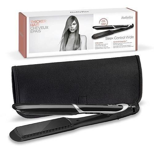 Lisseur - Pince - Fer A Lisser Lisseur Sleek Control Wide Babyliss ST397E - avec plaques tourmaline céramique - peigne amovible pour les cheveux longs et épais