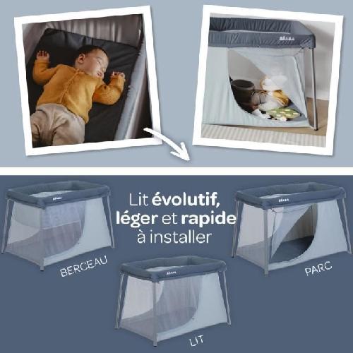 Lit Bebe Lit parapluie 3 en 1 BEABA Eazy Sleep - Gris minéral