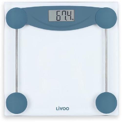 Pese-personne - Impedancemetre - Balance LIVOO DOM426B - Pese-personne électronique -  Plateau en verre trempé et écran LCD -  Pesée jusqu'a 180 kg -  Graduation au 100 g