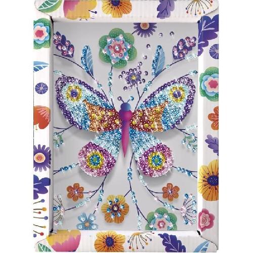 Jeu De Scrapbooking Loisir Créatif - Papillons - Illustration avec Sequins - Pour Enfant - Blanc