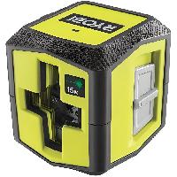 Longueur (telemetre - Laser Mesureur) RYOBI - Laser croix vert - portee 15 m - precision +-- 0.5 mm - Livre avec une pince de fixation et 2 piles - RBCLLG1