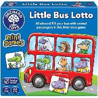 Loto - Bingo Jeu de loterie - ORCHARD - Little Bus Lotto - 24 tuiles animaux - 4 bus colores - 3 ans et plus