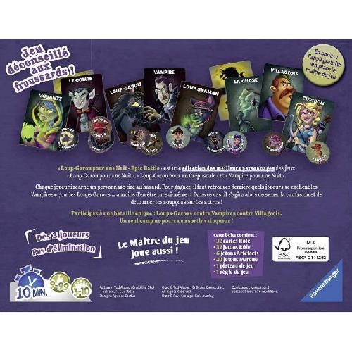 Jeu De Societe - Jeu De Plateau Loup-Garou pour une Nuit - Epic Battle - Ravensburger - Jeu d'ambiance Enfants et Adultes - Jeu de rôle - 3 a 10 joueurs des 9 ans