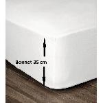 LOVELY HOME Drap Housse 100% Coton 140x190cm - Bonnet 35cm - Blanc