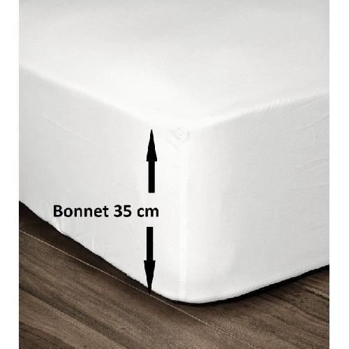 Drap Housse LOVELY HOME Drap Housse 100% Coton 160x200cm - Bonnet 35cm - Blanc