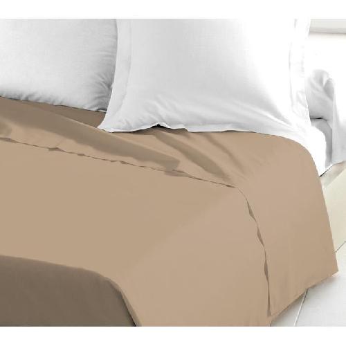 Drap Plat LOVELY HOME Drap Plat 100% coton 180x290 cm  - 1 personne - Beige