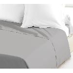 Drap Plat LOVELY HOME Drap Plat 100% coton 180x290 cm - 1 personne - Gris clair