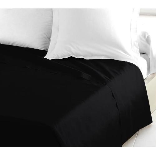 Drap Plat LOVELY HOME Drap Plat 100% coton 180x290 cm - 1 personne - Noir