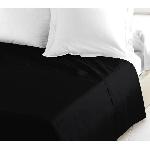 Drap Plat LOVELY HOME Drap Plat 100% coton 180x290 cm - 1 personne - Noir