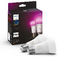 Luminaire D'interieur Ampoules connectées Philips Hue pack de 2 ampoules White & Color Ambiance standard E27 75W