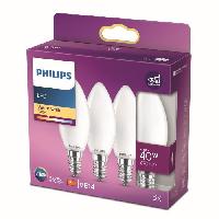 Luminaire D'interieur Ampoules LED PHILIPS - Pack de 3 - E27 40W - Blanc chaud - Classe F