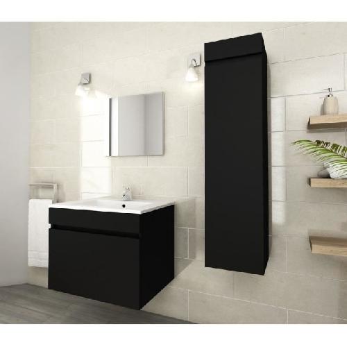 LUNA Colonne de salle de bain L 25 cm - Noir mat