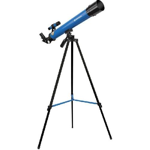 Telescope Lunette astronomique 45/600 AZ - BRESSER JUNIOR - Grossissement jusqu'a 100x - Trépied réglable en hauteur - bleu