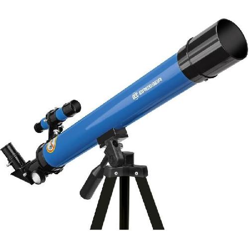 Telescope Lunette astronomique 45/600 AZ - BRESSER JUNIOR - Grossissement jusqu'a 100x - Trépied réglable en hauteur - bleu