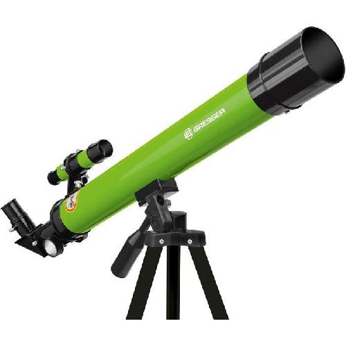 Telescope Lunette astronomique 45/600 AZ - BRESSER JUNIOR - Grossissement jusqu'a 100x - Trépied réglable en hauteur - vert