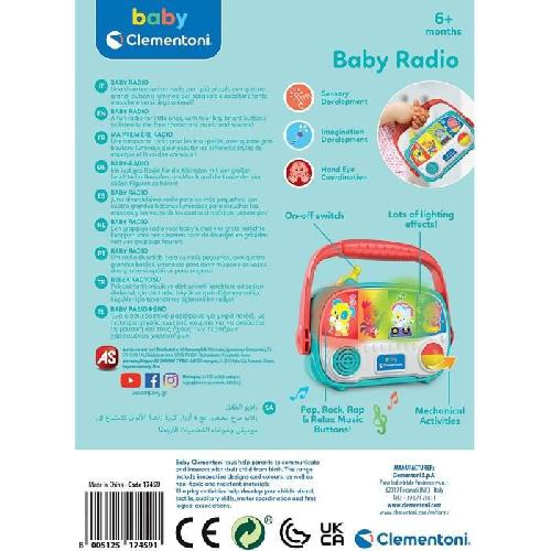 Lecteur Cd - Radio - Boombox Ma premiere radio pour bébé - Baby Clementoni