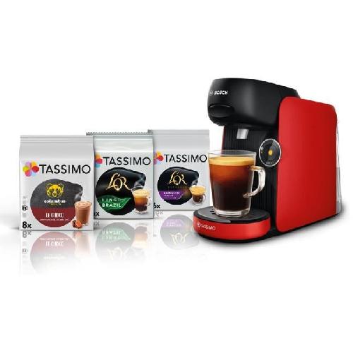 Machine A Expresso Machine a café + 3 packs T-discs - BOSCH - TASSIMO FINESSE TAS163E - 1400 W - 0.7 L - Multi-boissons - IntensityBoost - Noir