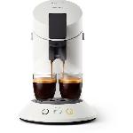 Machine A Expresso Machine a cafe dosette SENSEO ORIGINAL+ Philips CSA210-11. Booster d'aromes. Selecteur d'intensite. 1 ou tasses. Blanc titane