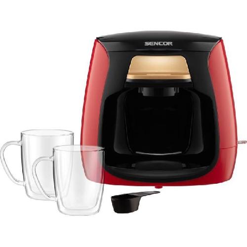 Cafetiere Machine a café - SENCOR - SCE 2101RD - 0.3 L - 500 W - 2 tasses incluses - Rouge