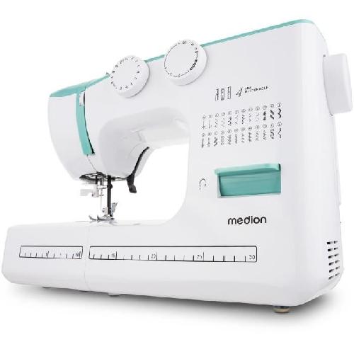 Machine A Coudre Machine a Coudre - MEDION - SM 60 - 62W - 24 Points + Points Doubles - 700 tr/min - LED - Turquoise