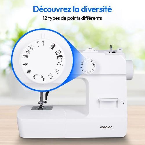 Machine A Coudre Machine a Coudre - MEDION - SM 70 - 71W - 12 Points - 700 tr/min - LED - Blanc