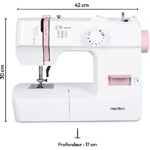 Machine A Coudre Machine a Coudre - MEDION - SM 70 - 71W - 12 Points - 700 tr/min - LED - Rose