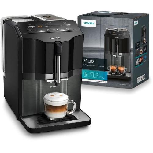 Machine A Cafe Expresso Broyeur Machine a espresso Auto SIEMENS EQ.300 TI355209RW - Inox foncé et noir lustré - 1300 W - 15 bars - 5 boissons