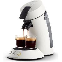 Machine A Expresso Machine a café dosette SENSEO ORIGINAL+ Philips CSA210/11. Booster d'arômes. Sélecteur d'intensité. 1 ou tasses. Blanc titane
