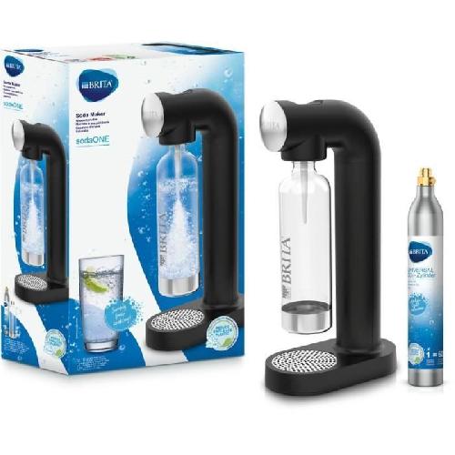 Gazeificateur - Machine A Sodas Machine a soda BRITA - SodaONE Noire - 1 Bouteille 1L et 1 Cylindre de CO2 inclus