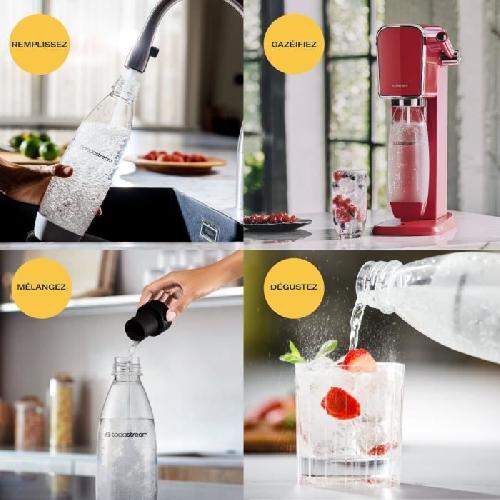 Gazeificateur - Machine A Sodas Machine a soda et eau petillante SODASTREAM - ART Mandarine - 1 bouteille compatible lave-vaisselle - 1 recharge de gaz 60L