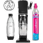 Gazeificateur - Machine A Sodas Machine a soda et eau petillante SODASTREAM - ART Noire - 2 bouteilles compatible lave-vaiselle - 1 recharge de gaz 60L