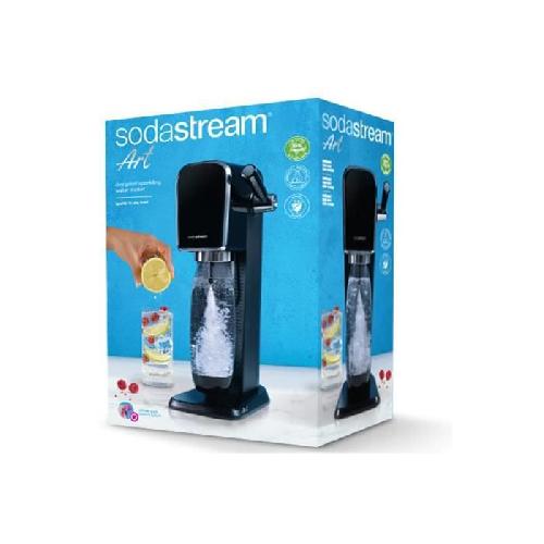 Gazeificateur - Machine A Sodas Machine a soda et eau petillante SODASTREAM - ART Noire - 2 bouteilles compatible lave-vaiselle - 1 recharge de gaz 60L
