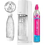 Gazeificateur - Machine A Sodas Machine a soda et eau petillante SODASTREAM - TERRA Blanche - 2 bouteilles compatible lave-vaisselle - 1 recharge de gaz 60L